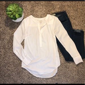 Cream J Crew Sheer Top